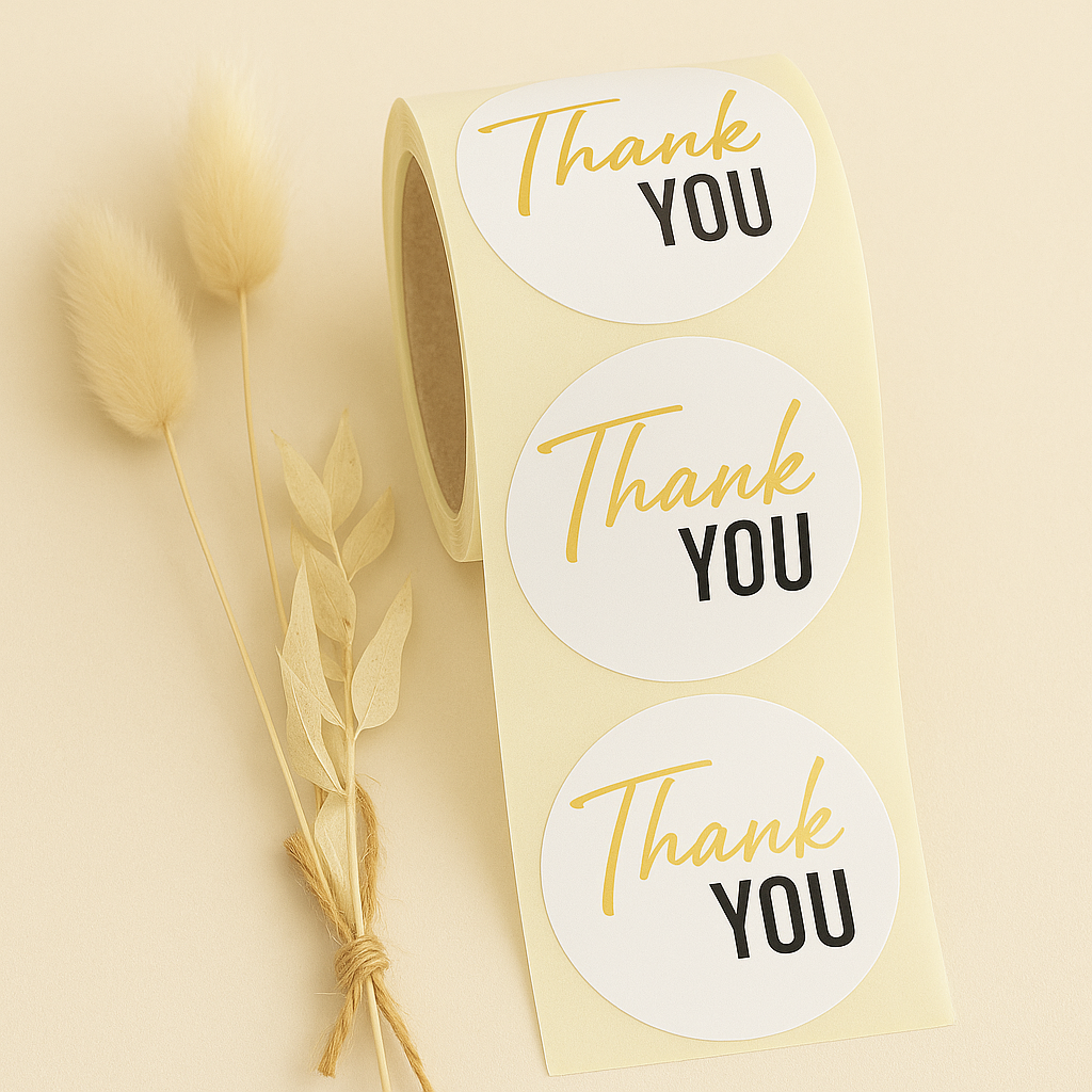 Sticker • thank you • 10 Stk Goldveredlung