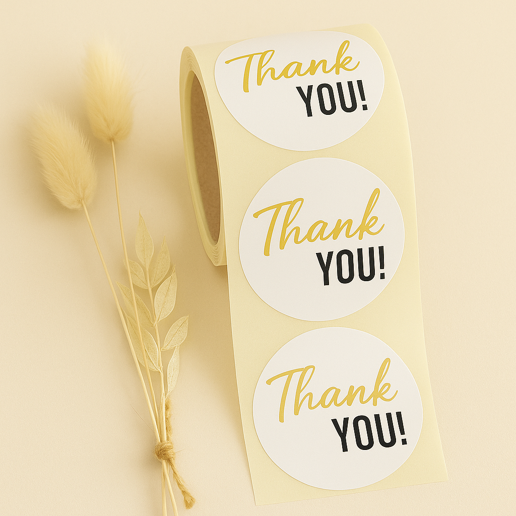 Sticker • thank you • 10 Stk Goldveredlung