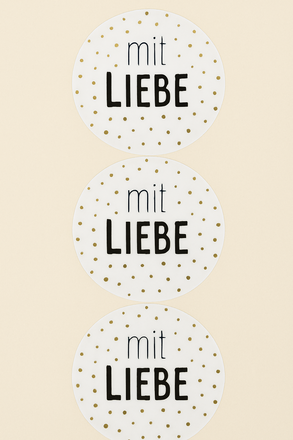 Sticker • mit Liebe • 10 Stk Goldveredlung