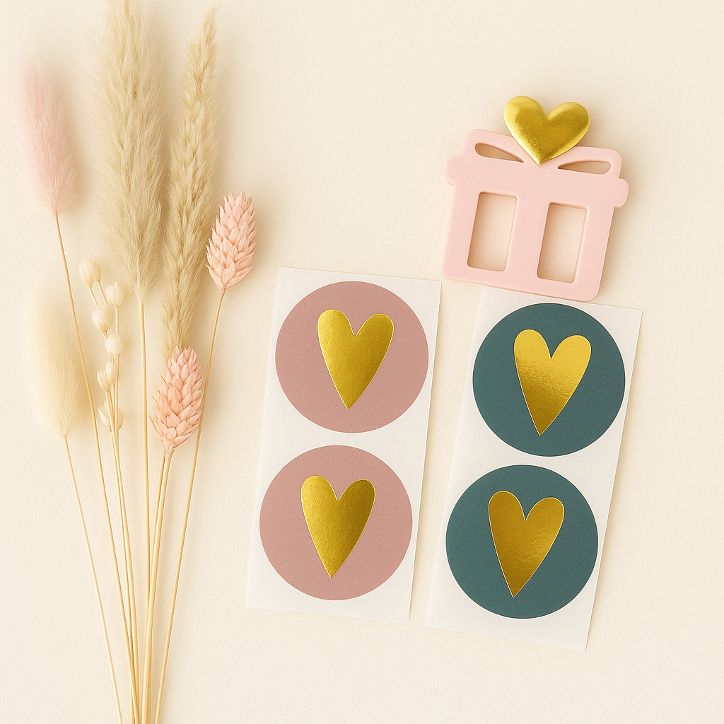 Sticker Herz Nude/ Blaugrün