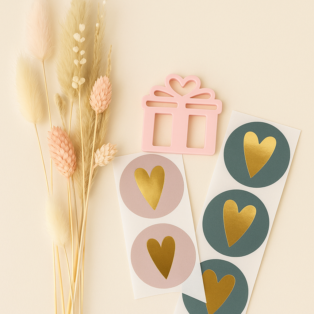 Sticker Herz Nude/ Blaugrün