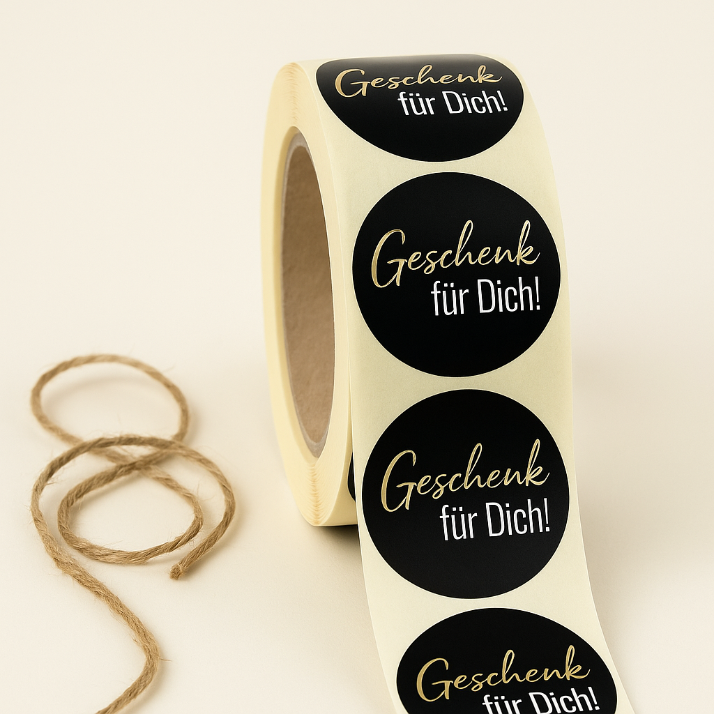 Sticker • Geschenk für dich • 10 Stk Goldveredlung