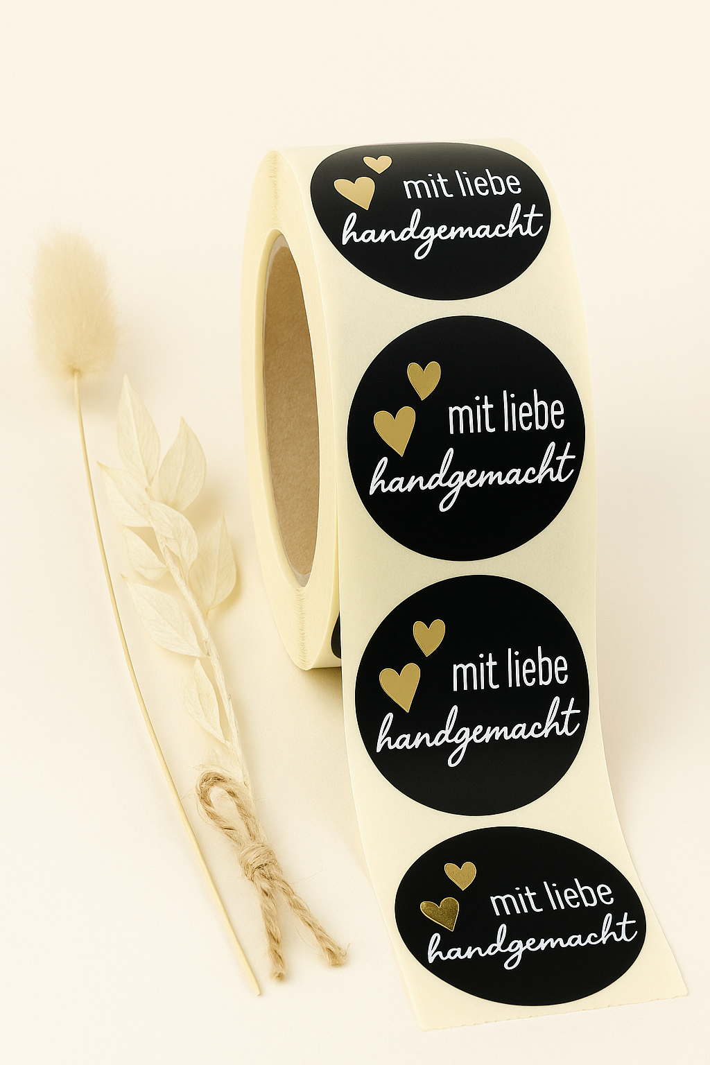 Sticker • mit Liebe handgemacht • 10 Stk Goldveredlung