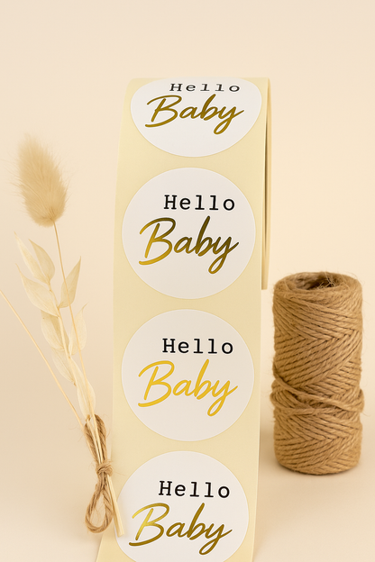 Sticker • hello baby • 10 Stk Goldveredlung