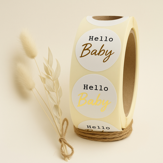 Sticker • hello baby • 10 Stk Goldveredlung