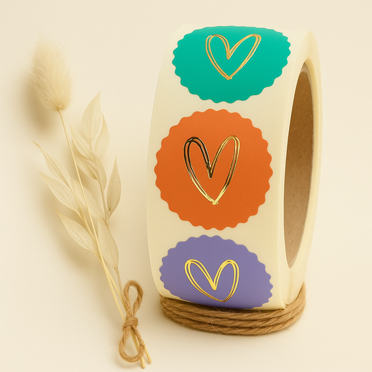 Sticker Herzchen gemischt Gold 10 Stk.