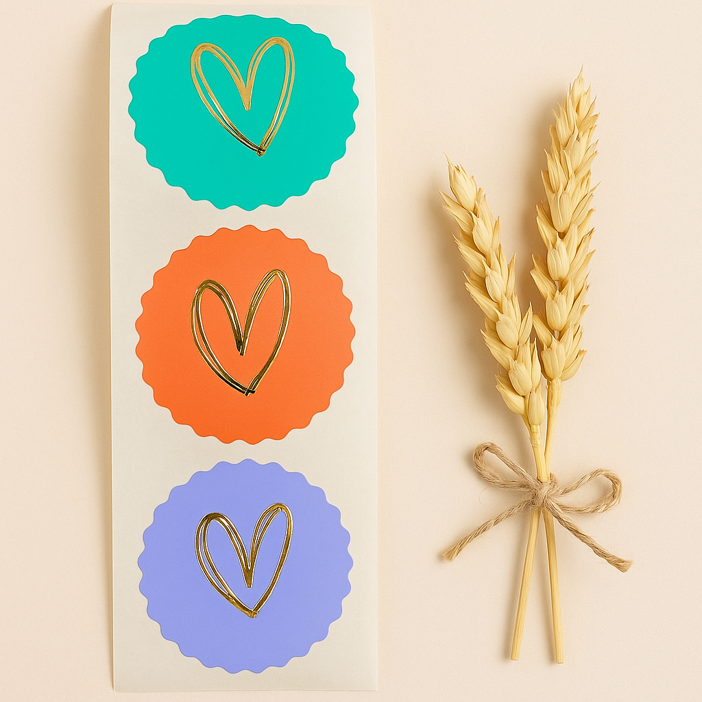 Sticker Herzchen gemischt Gold 10 Stk.