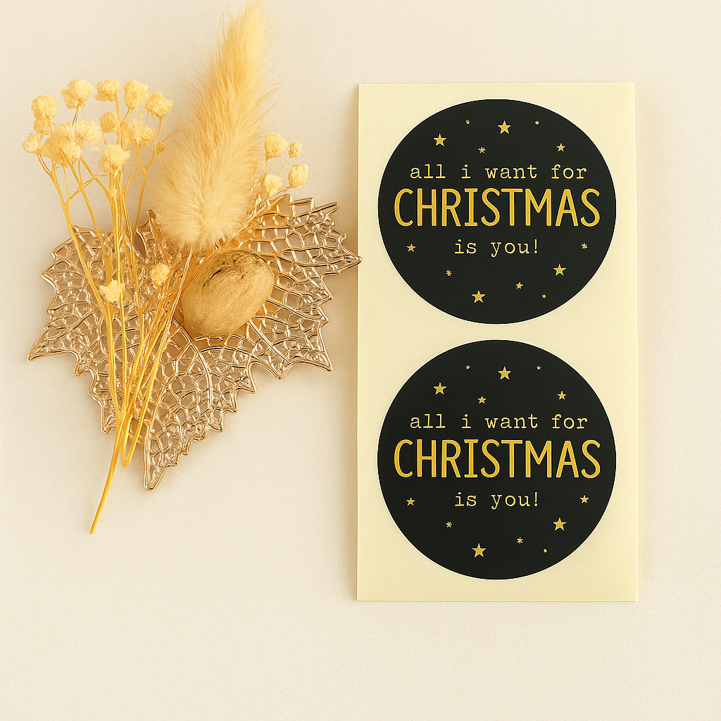 Sticker Christmas gold 10 Stk