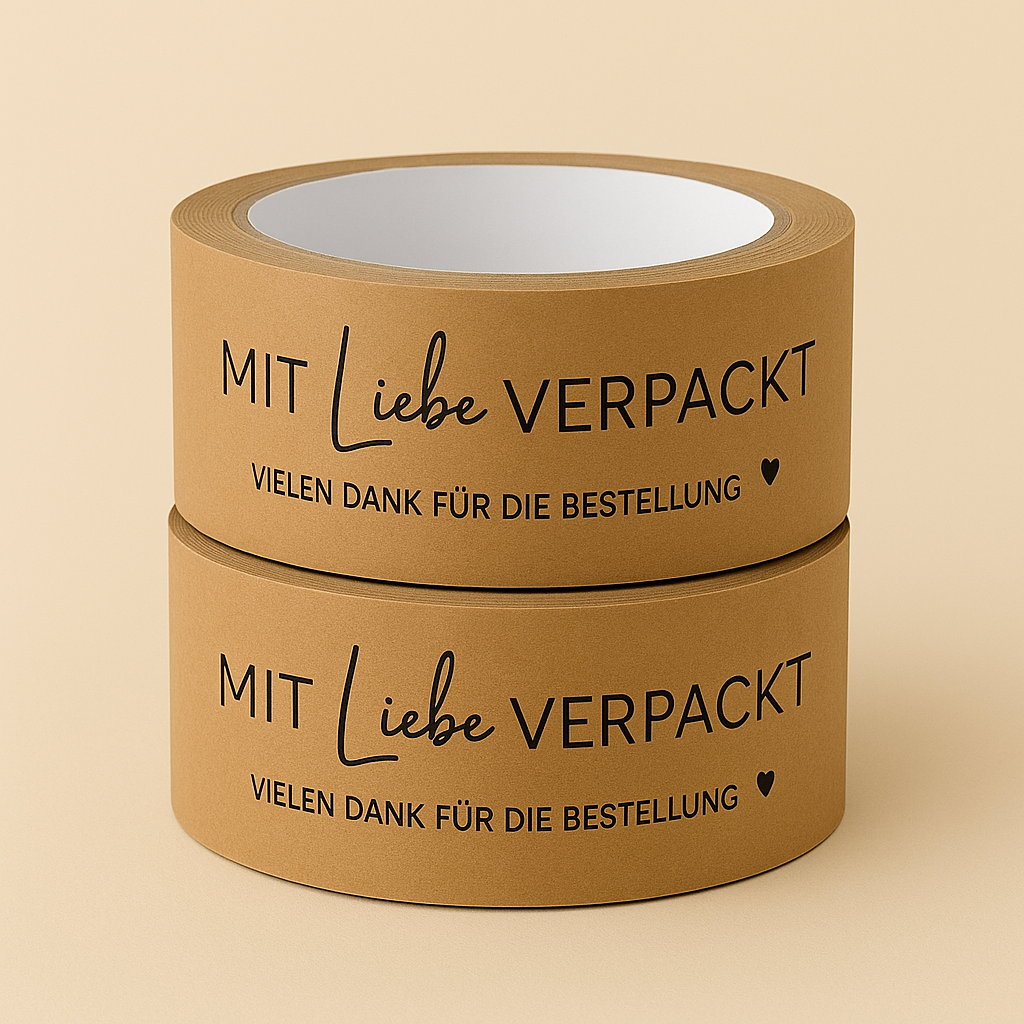 Papierklebeband 50 mm x 55 m • mit Liebe verpackt•