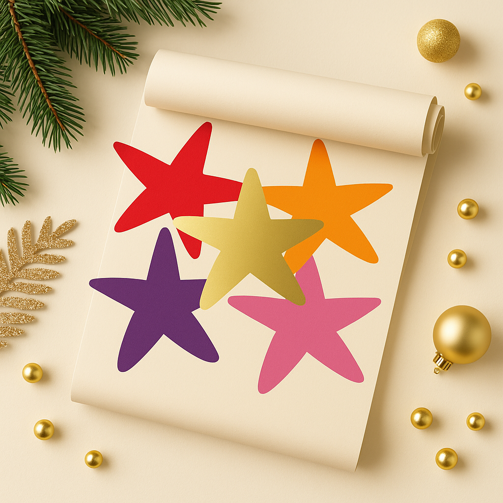 Sticker • Sterne Gold  gemischt • Eigenproduktion 10 Stk