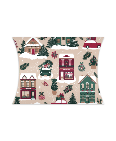 Geschenkbox (Kissen) Weihnachten Winterdorf