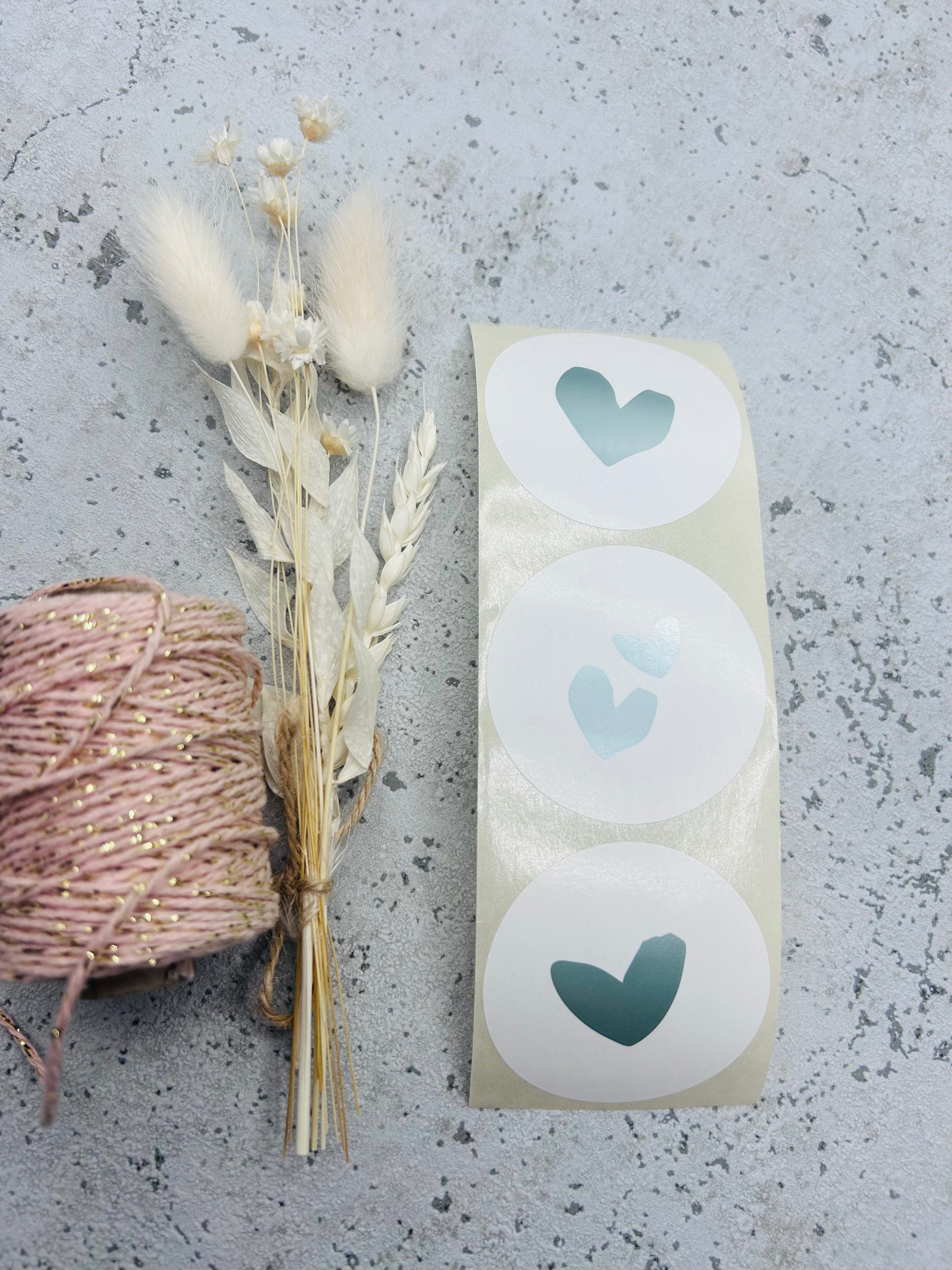 Sticker •Herzchen Metallic Blau • 10 Stk.