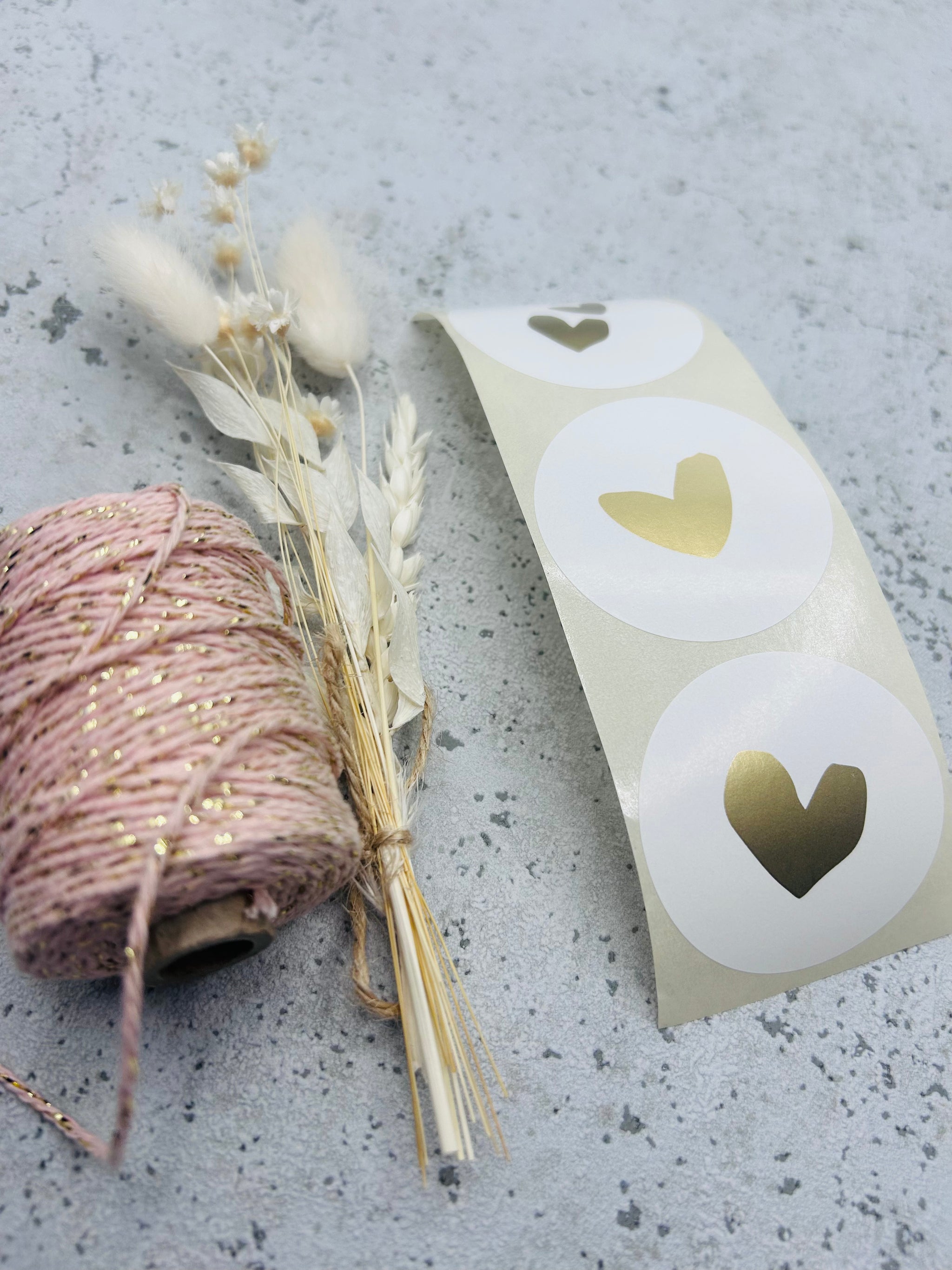 Sticker •Herzchen Metallic Gold • 10 Stk.