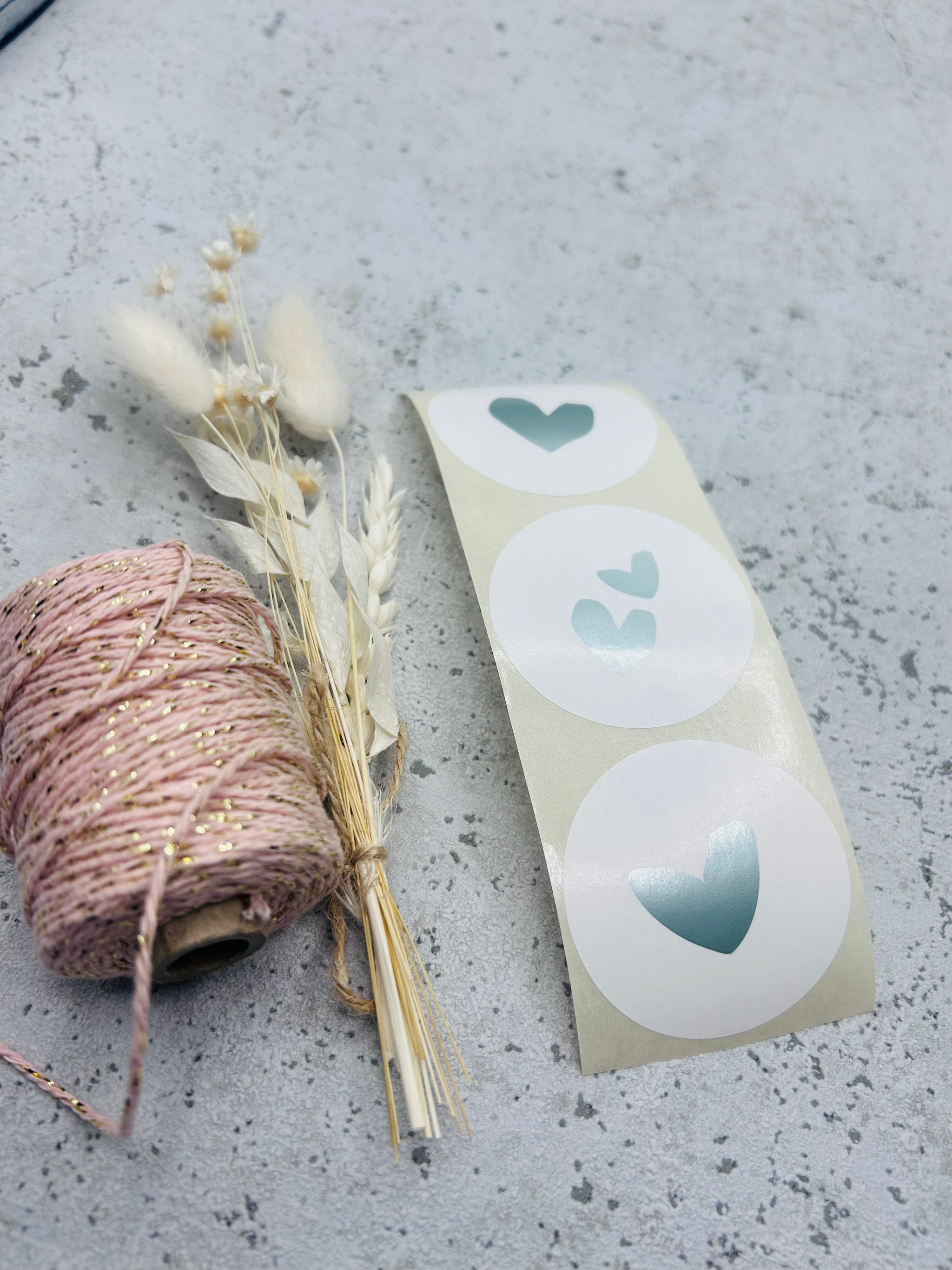 Sticker •Herzchen Metallic Blau • 10 Stk.