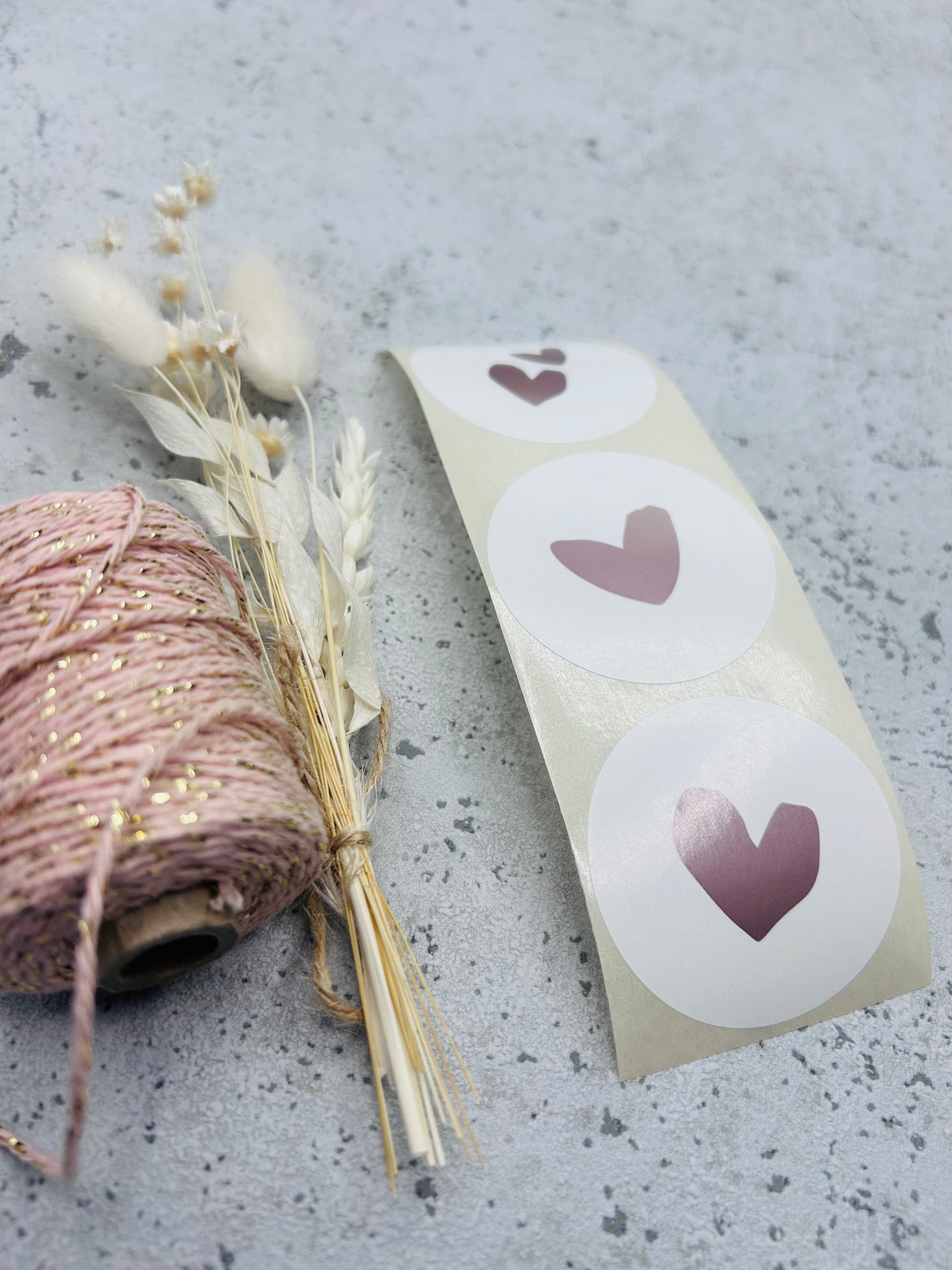 Sticker •Herzchen Metallic Roségold • 10 Stk.