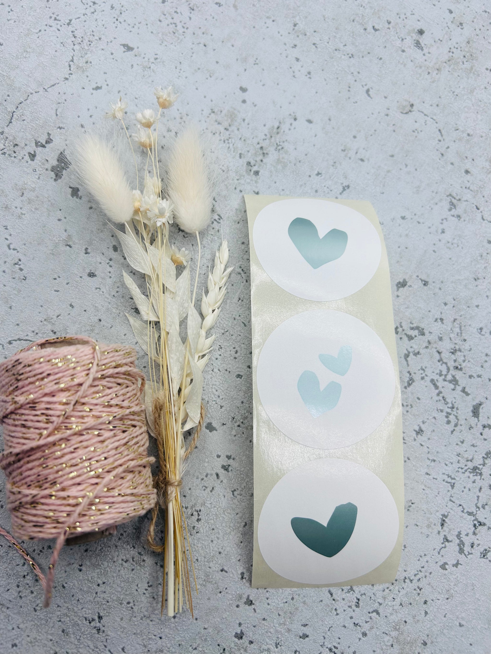 Sticker •Herzchen Metallic Blau • 10 Stk.