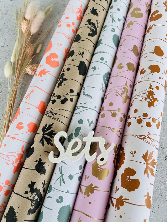 SET  Variabel  2x 3 x oder 5x Geschenkpapier  50x300cm Kraftpapier
