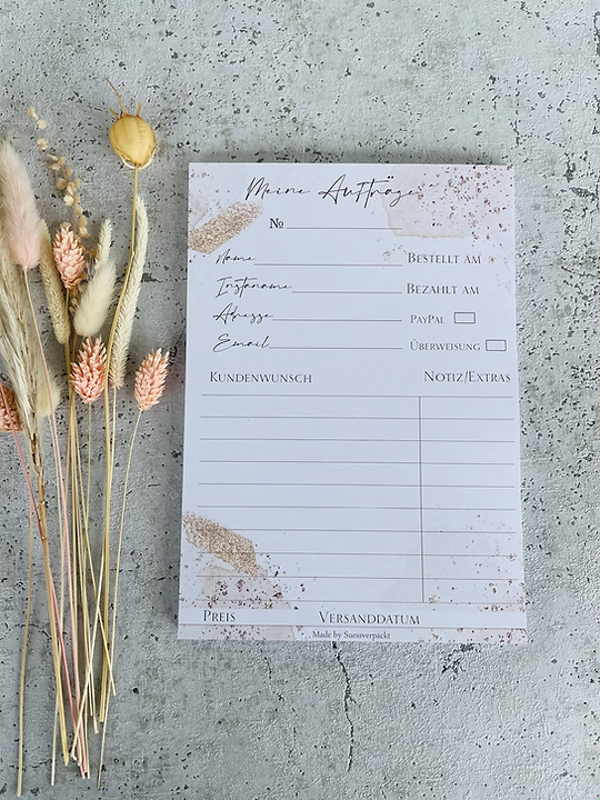 Auftragsblock •goldenes Design• 2021