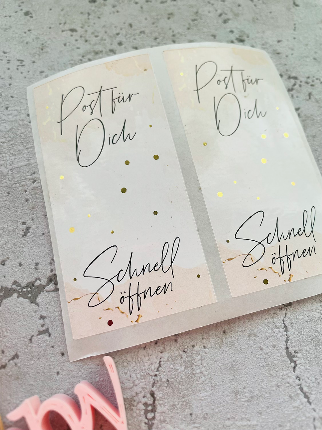 Sticker •Post für dich • beige/gold• 10 Stk.