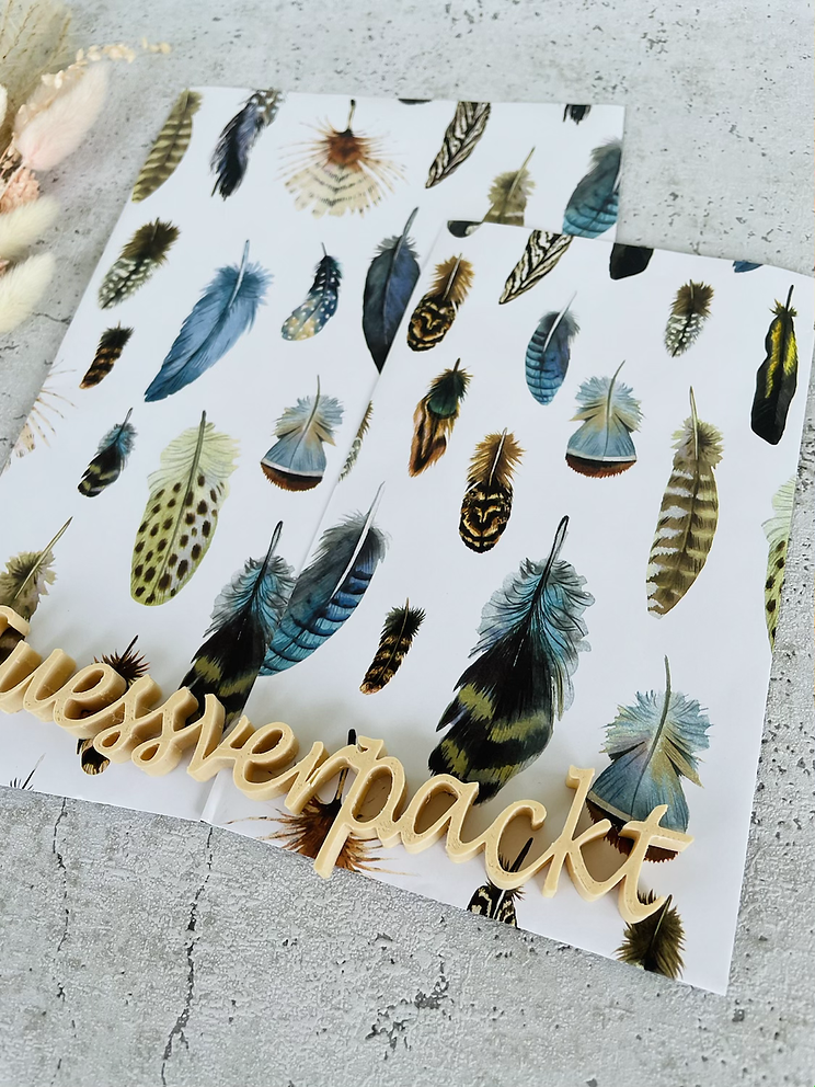 Papier Taschen •Feder• 10 Stk