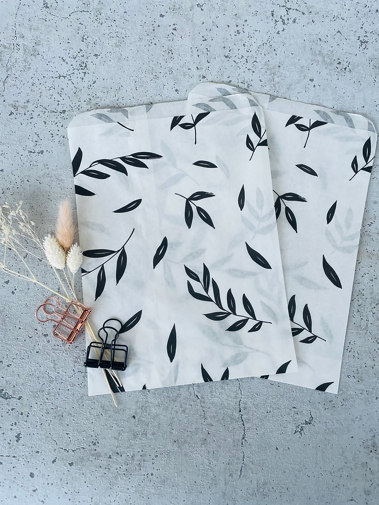 Papier Taschen  •Zweige schwarz• 10 Stk