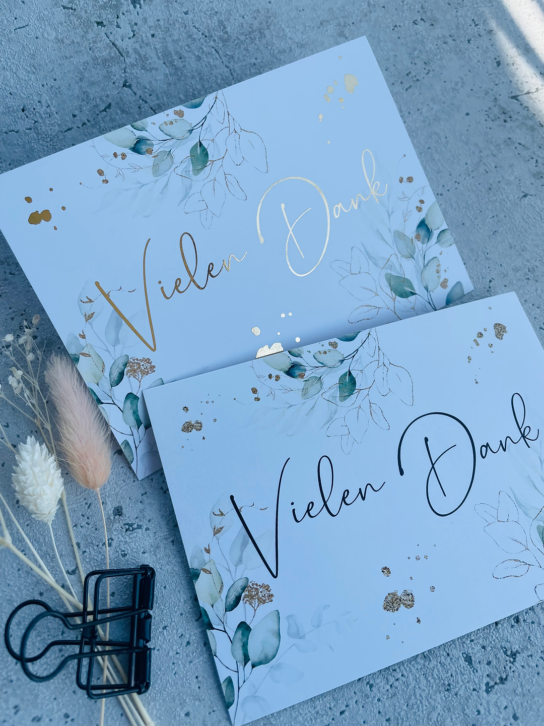 Karten  •VielenDank• mit Goldveredlung oder ohne