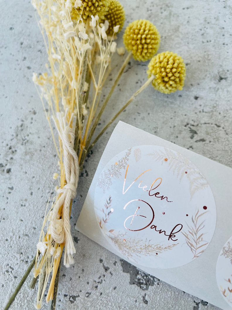 Sticker • BOHO • vielen Dank kupfergold Eigenproduktion 10 Stk