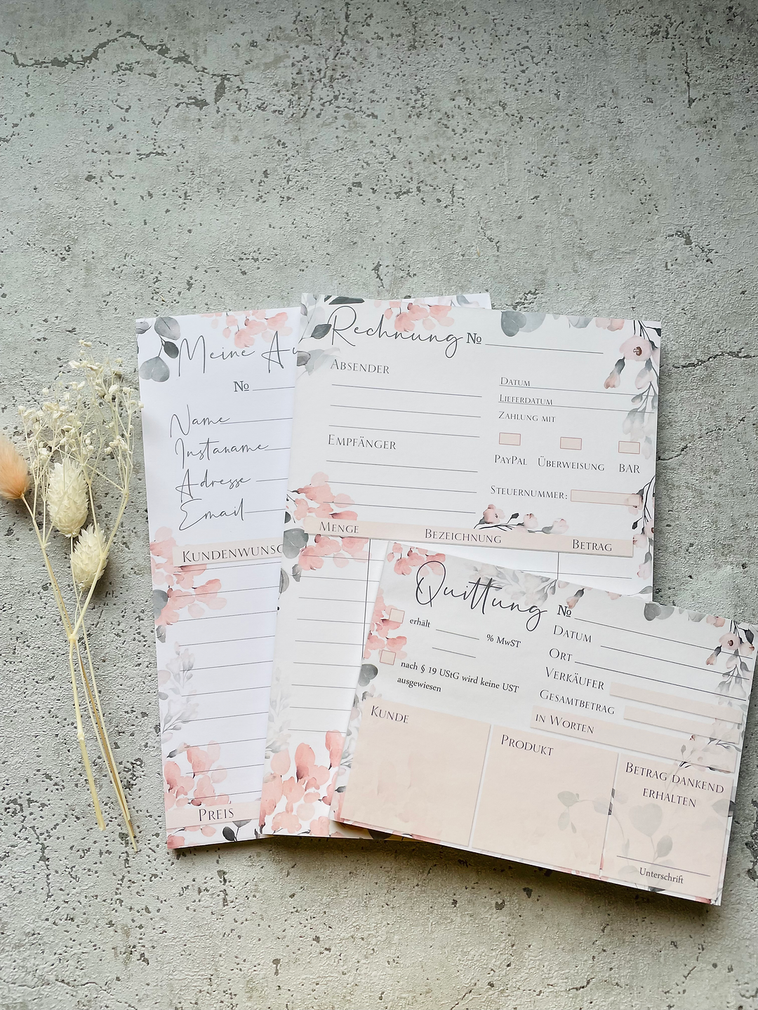 Grosses Business SET Rechnungsblock•Quittungsblock•Auftragsblock