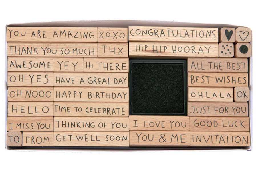 Stempelset 31-teilig englisch