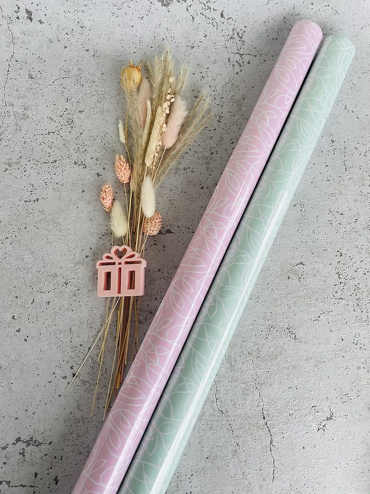 SET 2 x Geschenkpapier  50x300cm Kraftpapier