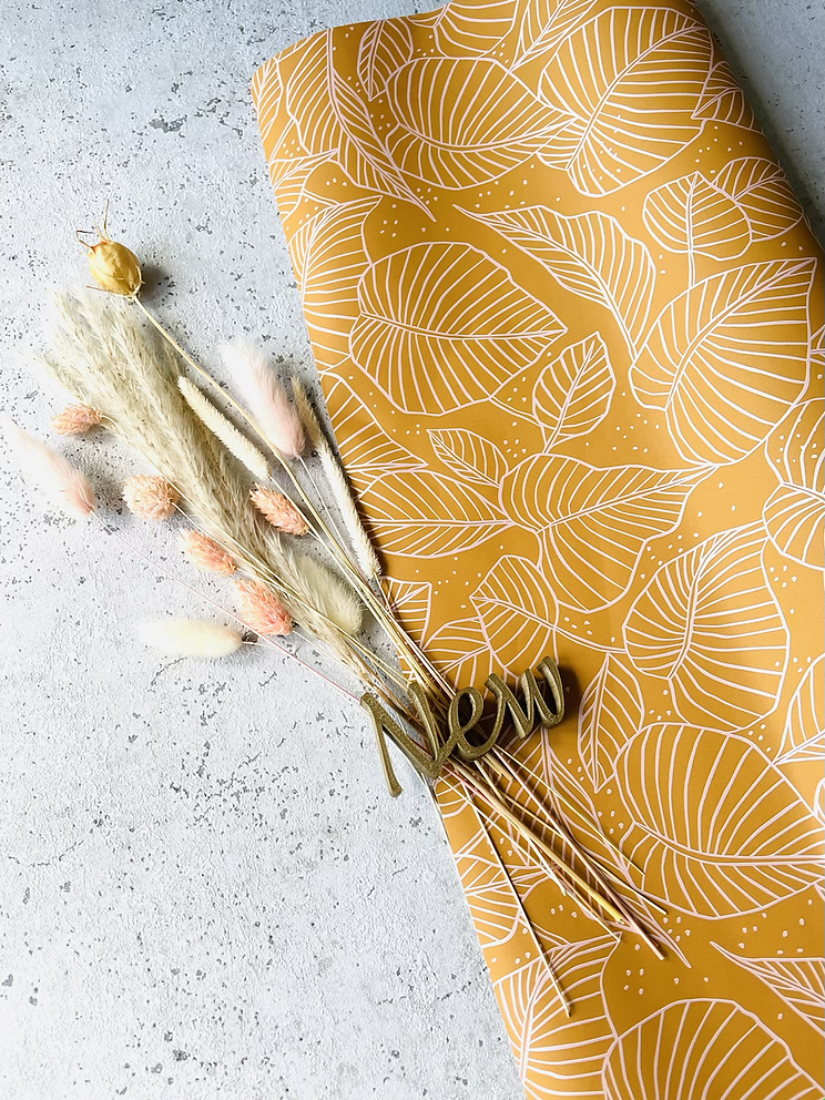 Geschenkpapier  50x300cm Senfgelb