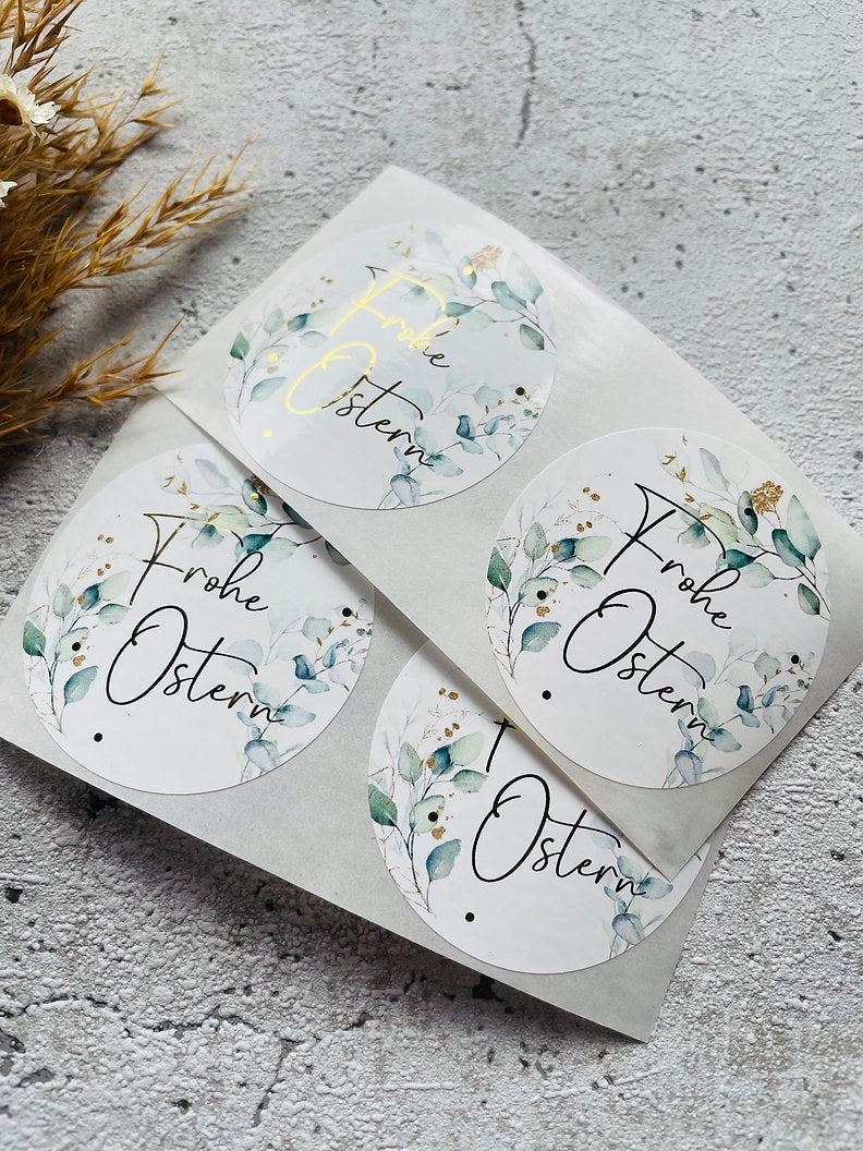 Sticker • frohe ostern Eukalyptus •  10 Stk