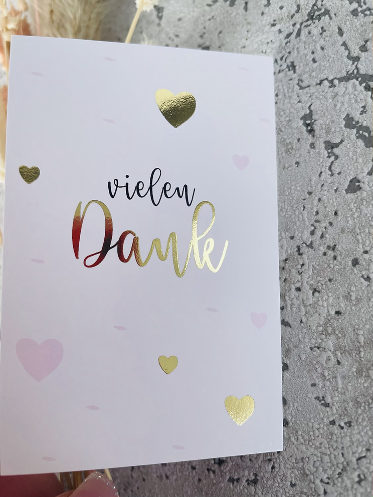Mini Kärtchen •vielen Dank • mit Goldeffekt