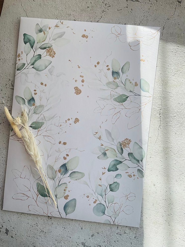 Papier Taschen  •Eukalyptus Golddesign• 10 Stk Eigenproduktion