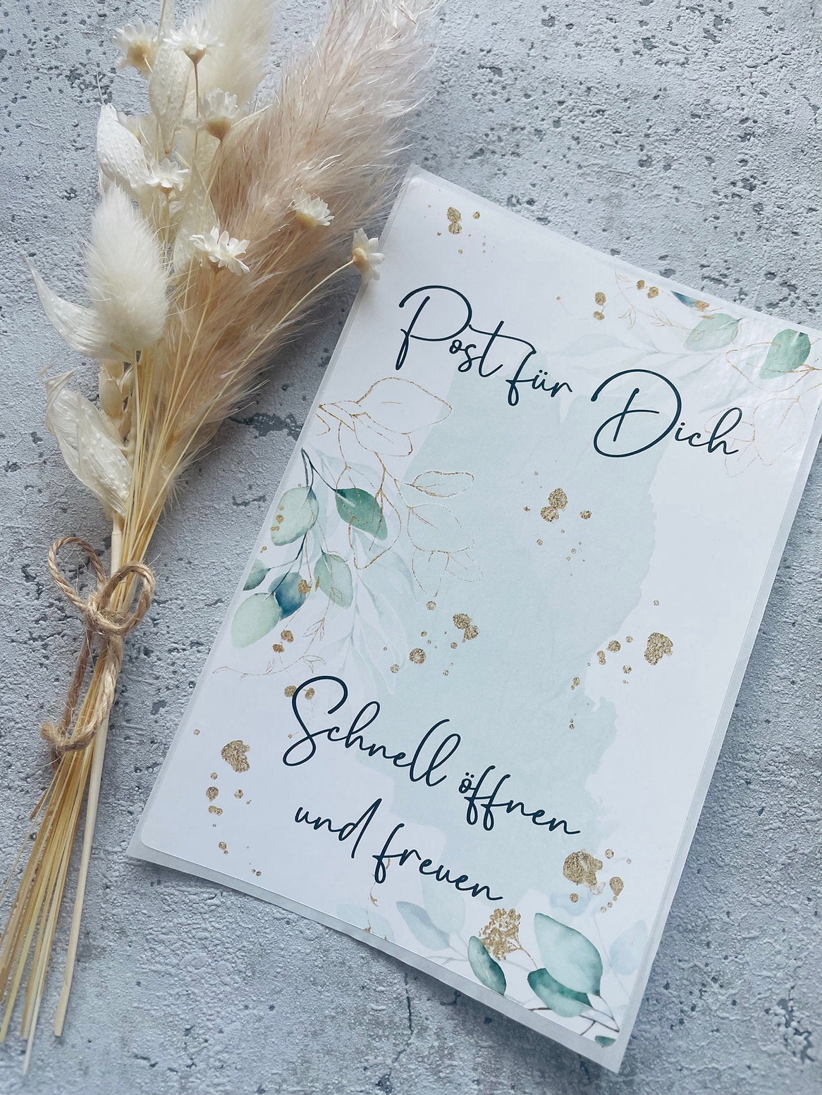 Packing Aufkleber im Aquarell Eukalyptus Design ( ohne vielen Dank für Bestell.)