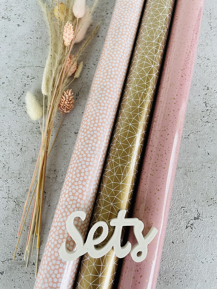 SET 3xGeschenkpapier  50x300cm Kraftpapier