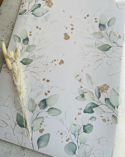 Papier Taschen  •Eukalyptus Golddesign• 10 Stk Eigenproduktion