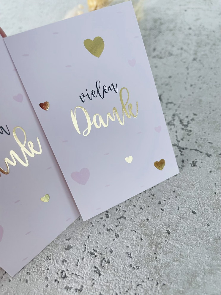 Mini Kärtchen •vielen Dank • mit Goldeffekt