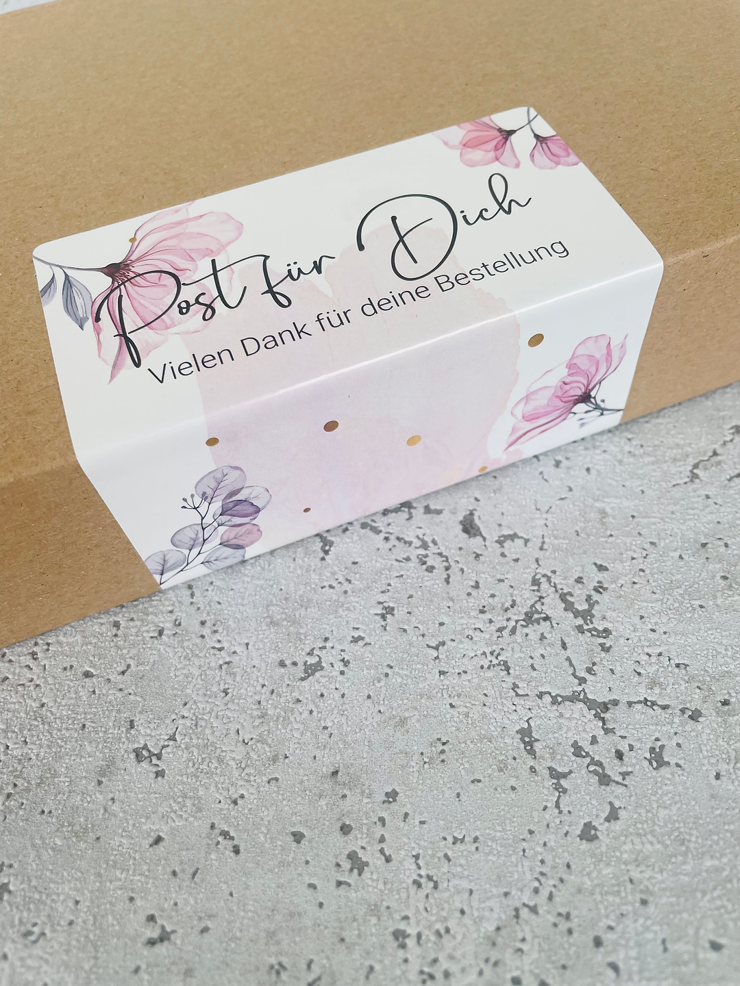 Packing Aufkleber im Aquarell Blumen Design