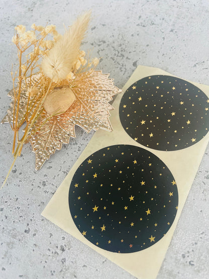 Sticker black stars gold xxl 10 Stk