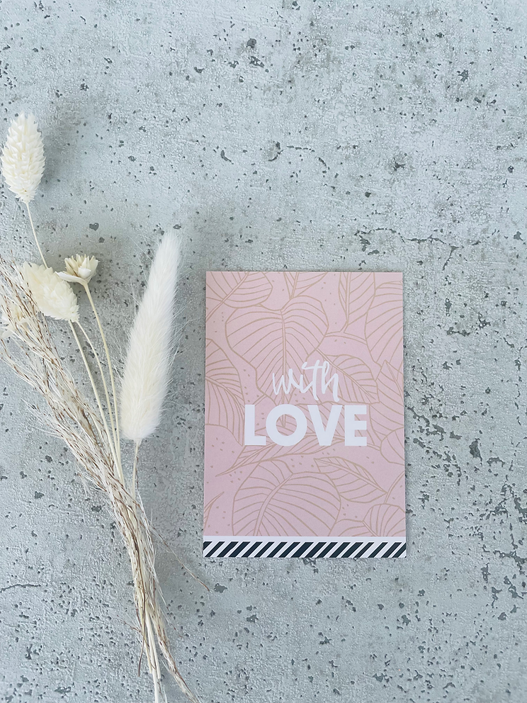Mini Karten • with love • rosa