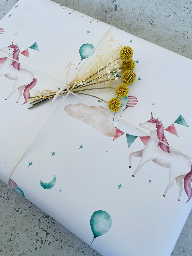 Geschenkpapier  Kinder Einhorn 50x70cm