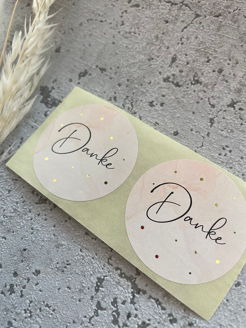 Sticker • danke • beige/gold• 10 Stk.