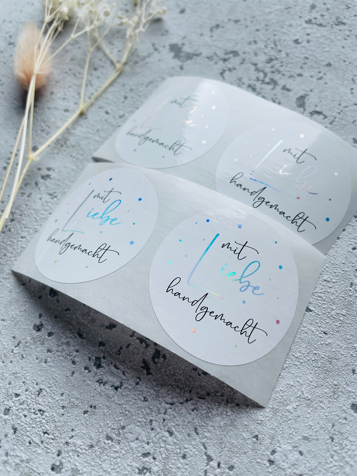 Sticker • mit Liebe handgemacht • HOLO• 10 Stk.