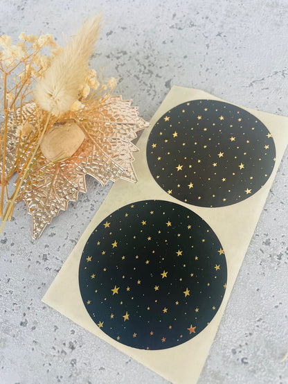 Sticker black stars gold xxl 10 Stk
