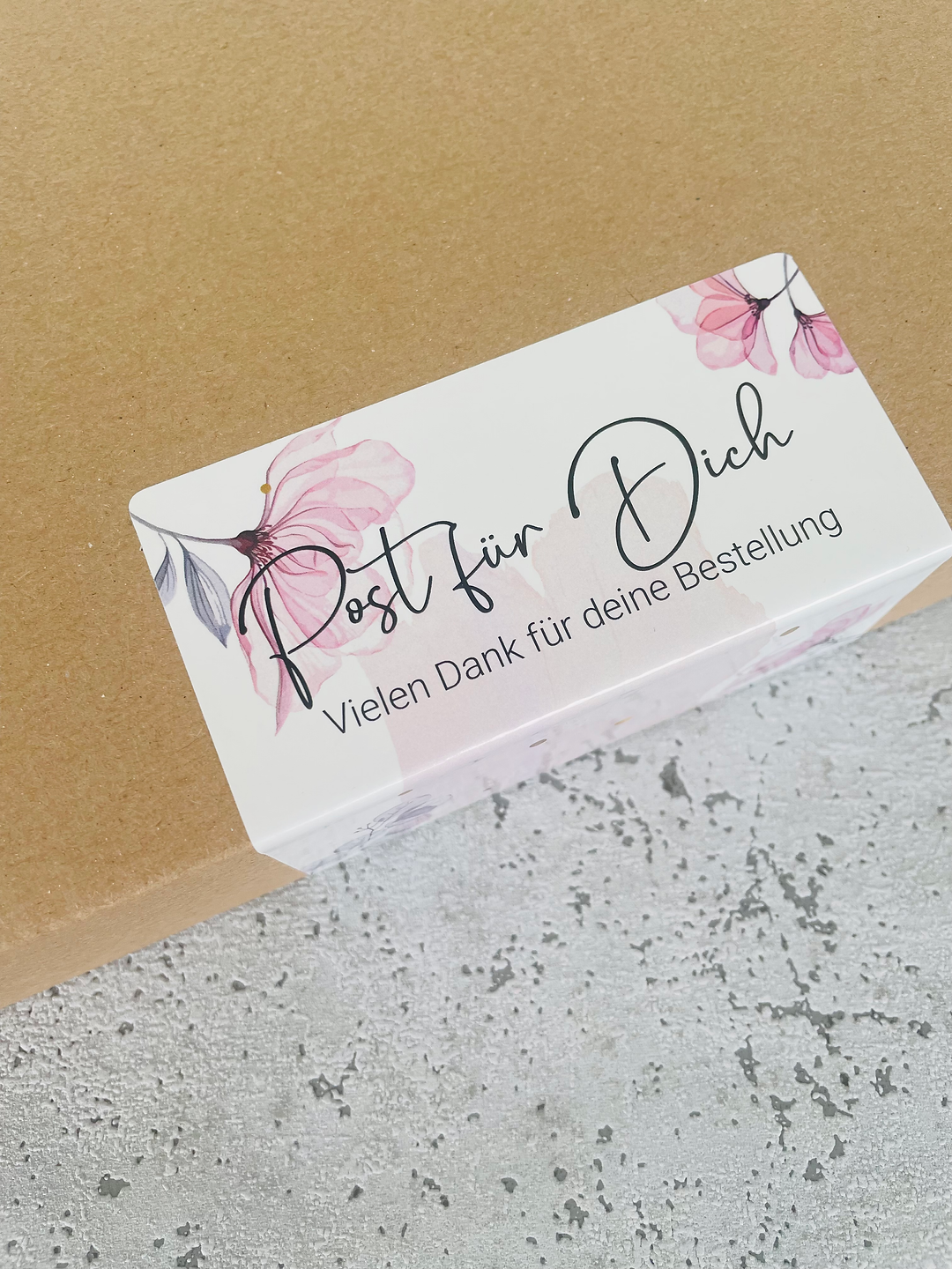 Packing Aufkleber im Aquarell Blumen Design