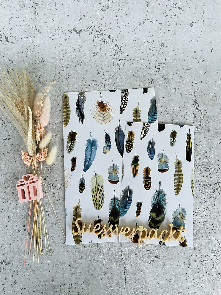 Papier Taschen •Feder• 10 Stk