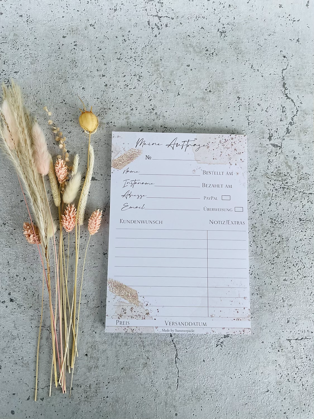 Auftragsblock •goldenes Design• 2021