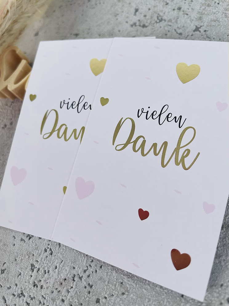 Mini Kärtchen •vielen Dank • mit Goldeffekt