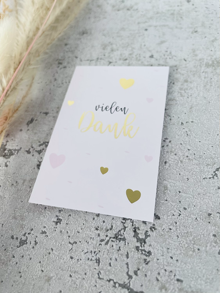Mini Kärtchen •vielen Dank • mit Goldeffekt